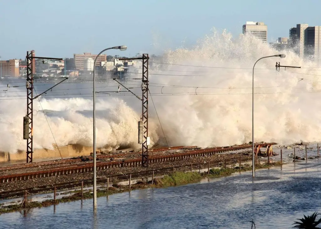 Water wall: South Africa's Port Elizabeth has suffered under the impact of the storms. Credit: M Hoppe