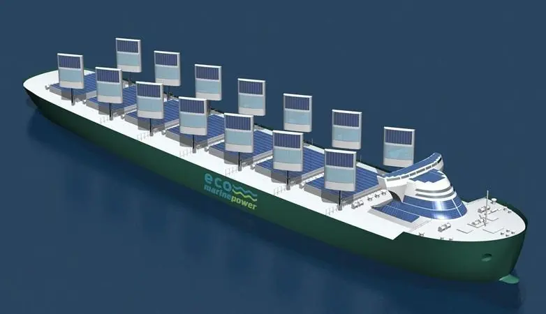 EMP's Aquarius MRE System project uses an advanced integrated system of rigid sails, solar panels and energy storage modules to enable ships to tap into renewable energy