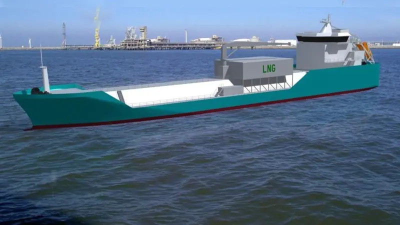 he LNG bunker barge is to be built in Korea to BV class