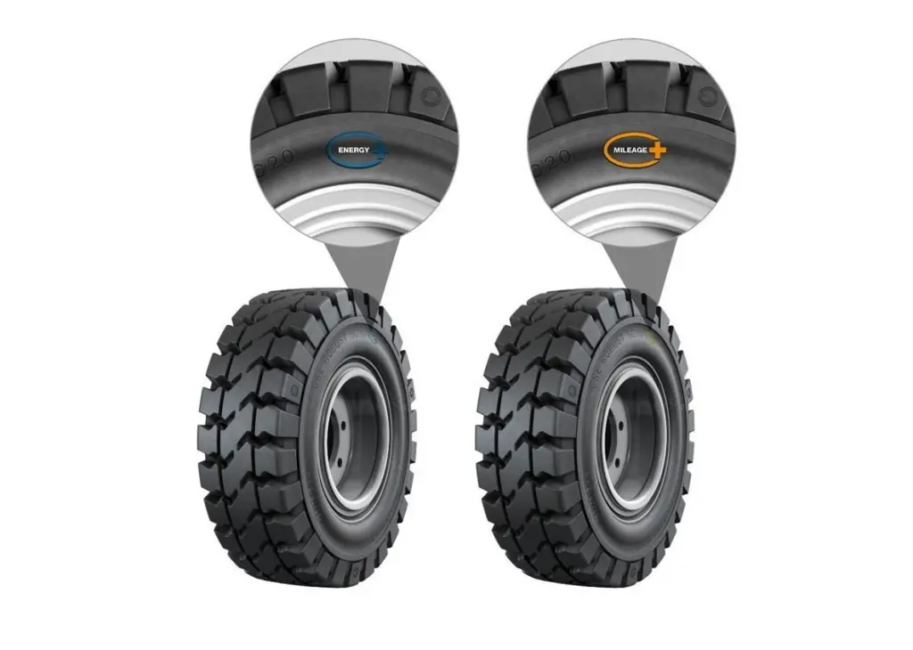 The SC20 Energy+ is designed for low rolling resistance, while the SC20 Mileage+ is designed for challenging applications