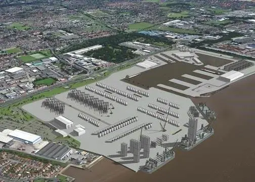 Artist’s impression of the Green Port Hull site on Alexandra Dock at the Port of Hull. Photo: ABP