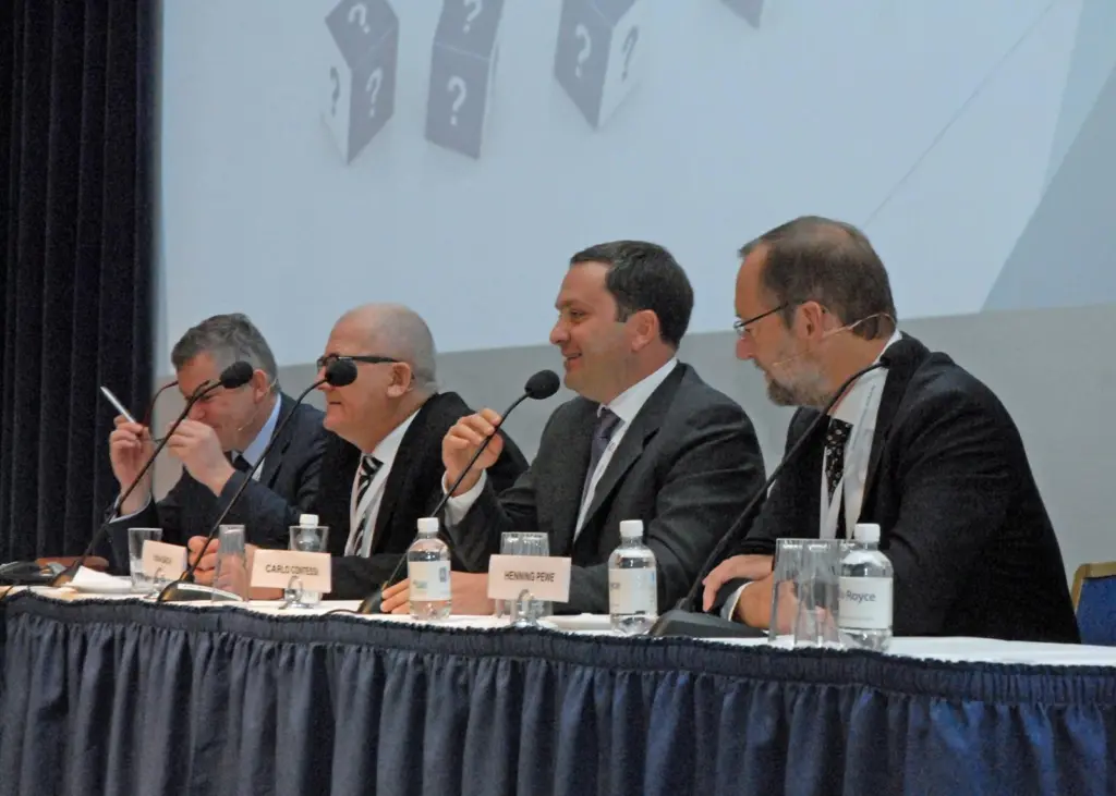 Session one speakers answer questions at the end of the first morning at the Gas Fuelled Ships conference