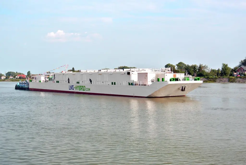 The LNG Hybrid Barge on its journey to Hamburg, September 2014