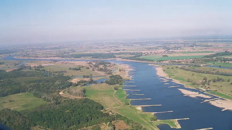 The River Elbe is an important shipping connection between the North Sea and the Port of Hamburg