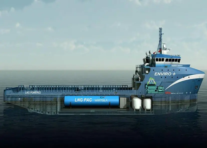 'Harvey Energy' measures 310ft and is powered by three Wärtsilä 6L34DF dual-fuel gensets