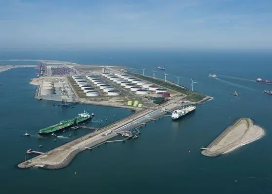Construction is underway for the LNG break bulk facility at Rotterdam. Photo: Port of Rotterdam