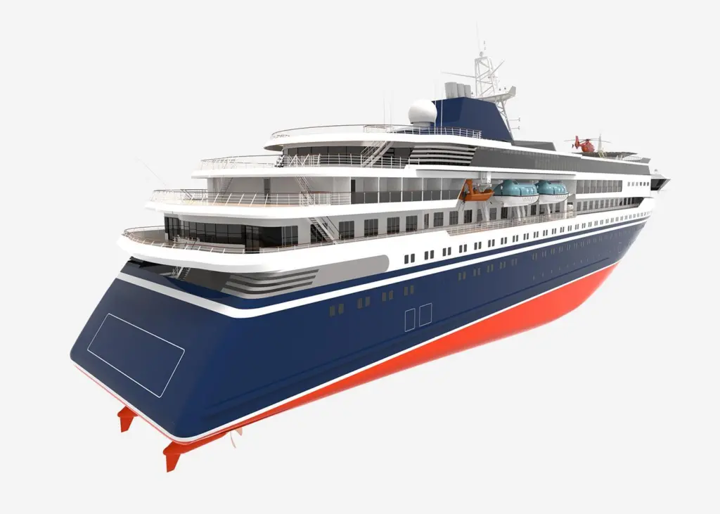 Diesel-electric and battery propulsion combine with advanced waste heat recovery and green hotel systems in Knud E Hansen's latest design