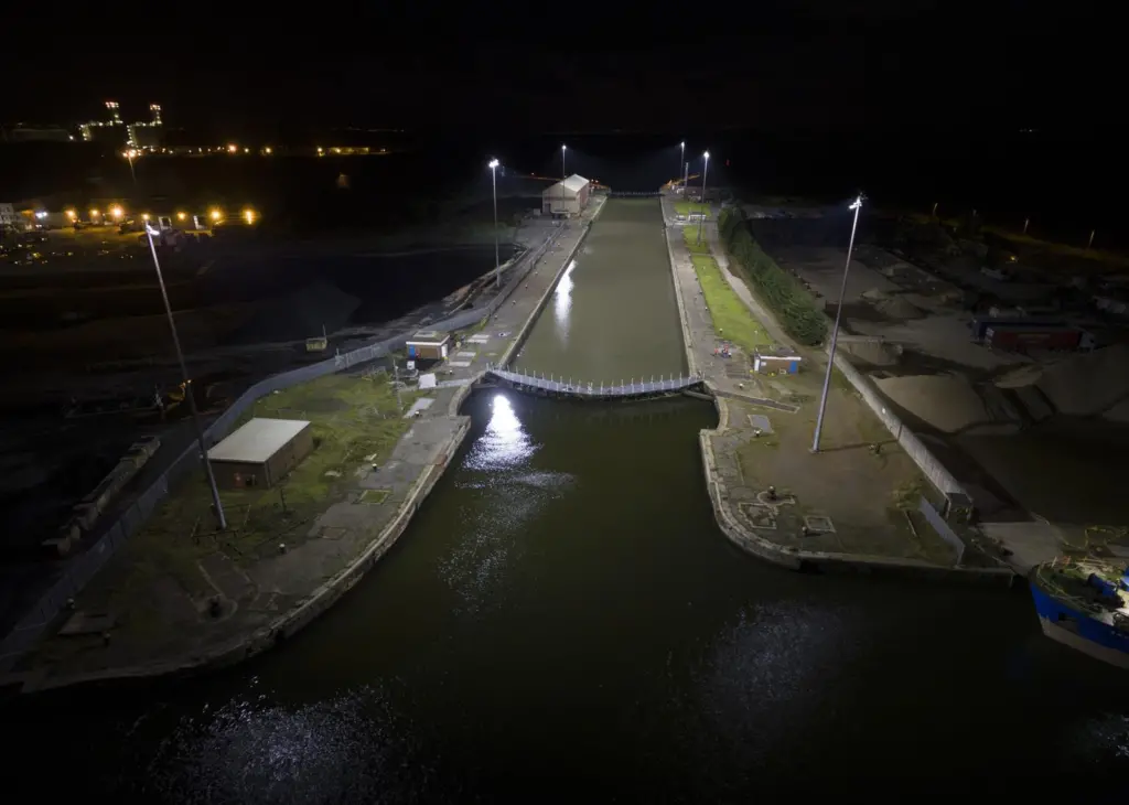 Newport Docks in South Wales is benefitting from around 81% in energy savings