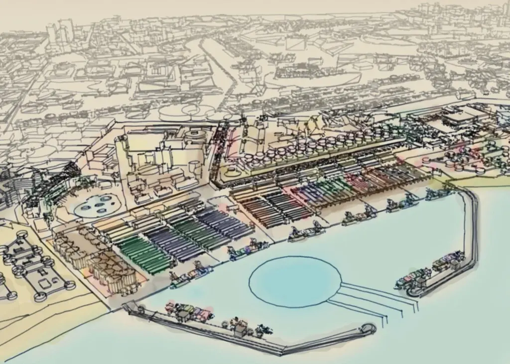 The Port will encompass about 400 hectares of land