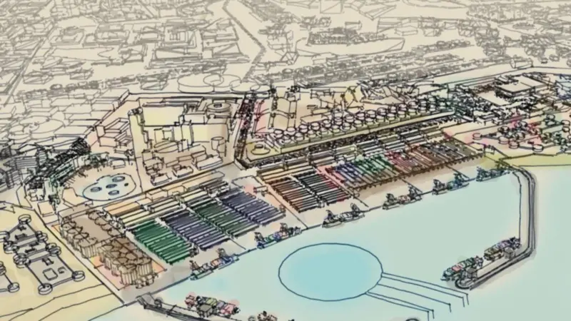 The Port will encompass about 400 hectares of land