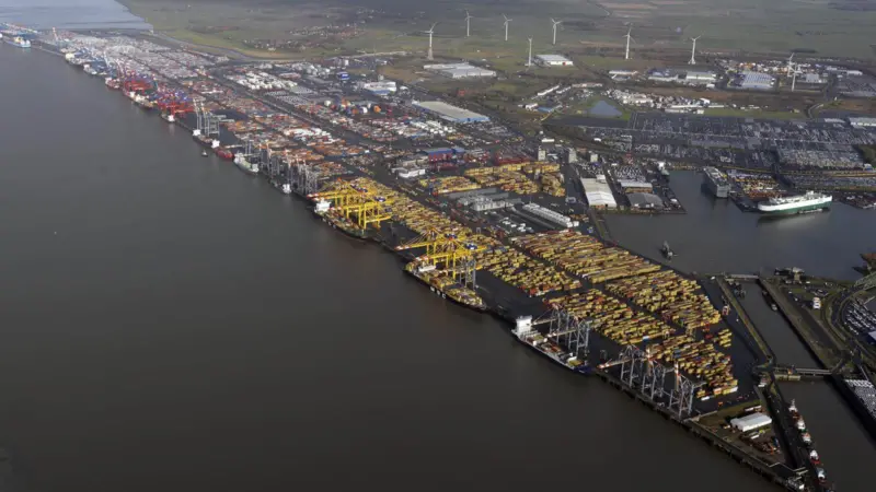 BUCKING THE TREND: Bremerhaven (pictured) and Zeebrugge were the sole ports to post an increase in January for both incoming and outgoing volumes