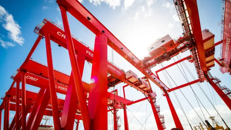 Coming up: the opening of Liverpool2, with its cantilevered RMGs, is on track for this year. Credit: Peel Ports