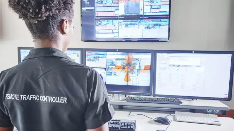 Home from home: remote operators at Manzanillo International Terminal can enjoy the comforts of an office environment. Credit: ABB