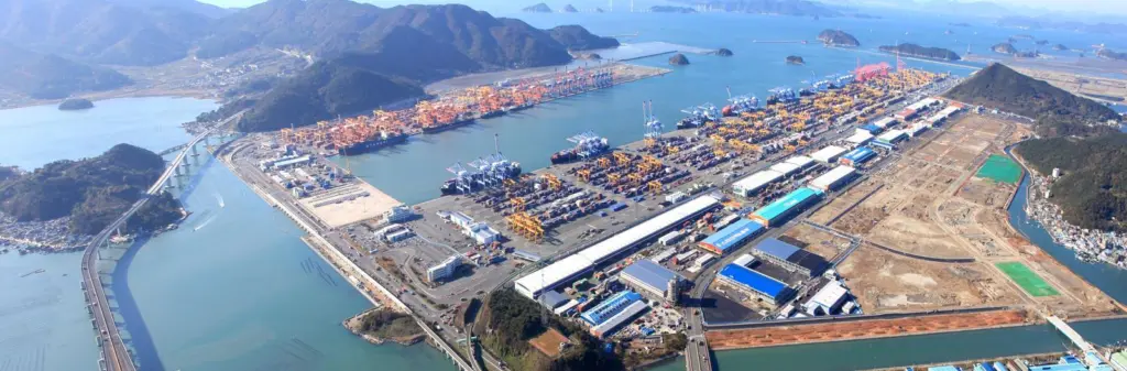 Aerial view of the Port of Busan