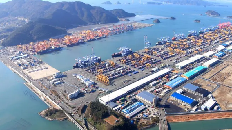 Aerial view of the Port of Busan