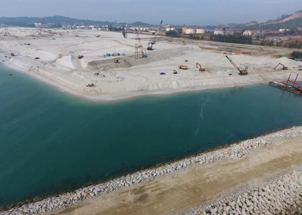 The reclamation works for the new terminal are now 75% complete