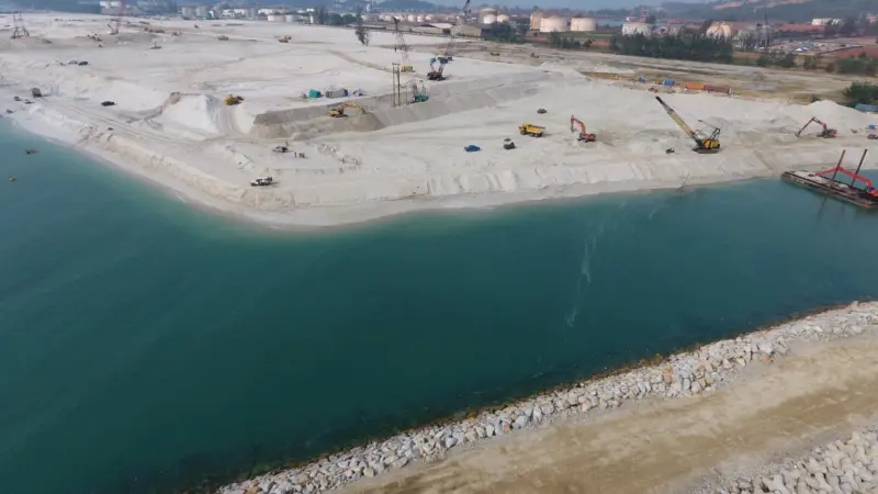 The reclamation works for the new terminal are now 75% complete