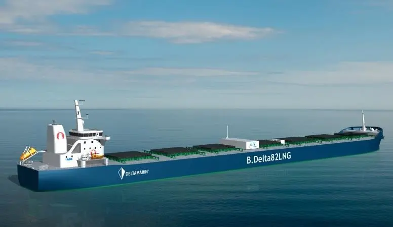 Visualisation of Project Forward LNG-fuelled bulk carrier Photo: Deltamarin