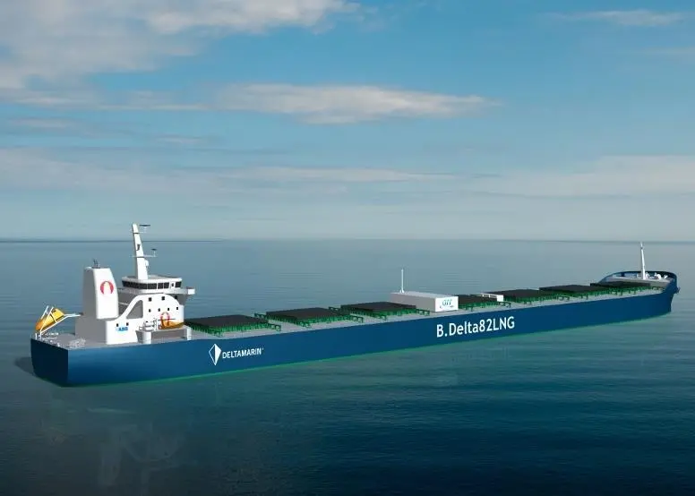 Visualisation of Project Forward LNG-fuelled bulk carrier Photo: Deltamarin