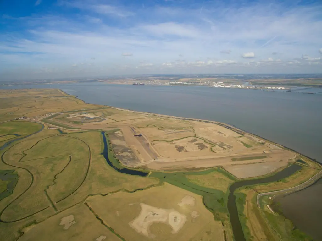 Salt Fleet Flats Reserve from the air, just before the breach took place Photo: Andrew Bowen