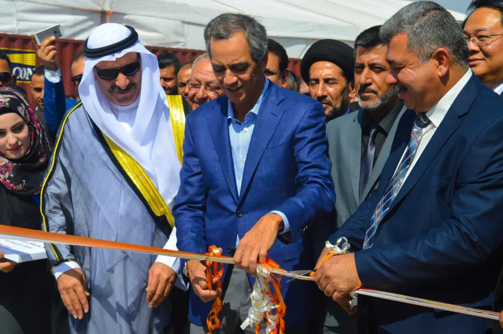 Unleashed: Enrique K Razon, Jr, chairman and president of ICTSI, declares the new terminal area at Basra Gateway Terminal officially open