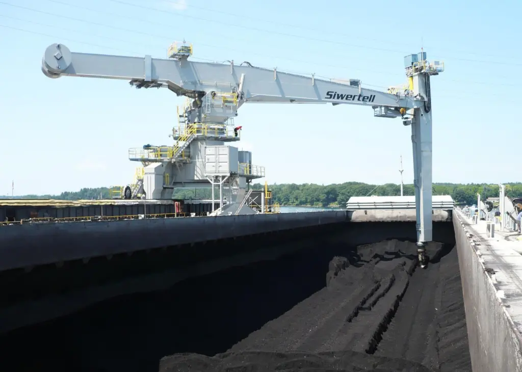 Siwertell’s rail-mounted ST 790-D screw-type unloaders help to minimise environmental impact