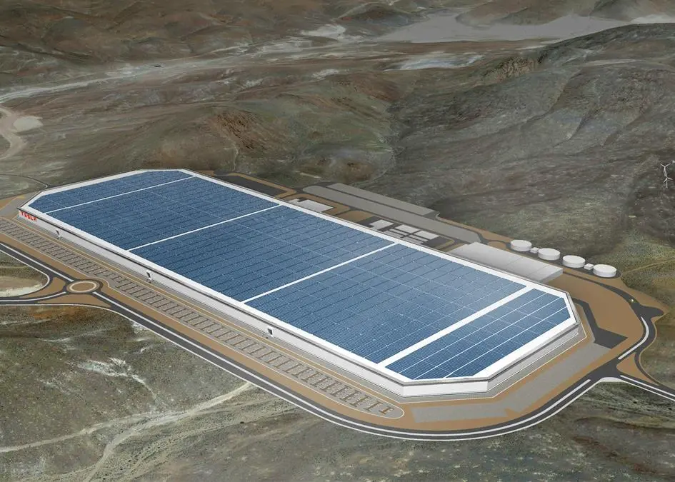 Tesla’s Gigafactory in the US which builds lithium ion battery cells Photo: Tesla