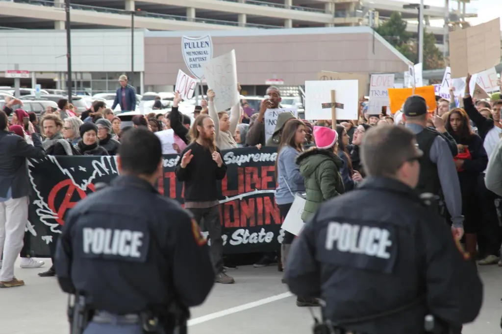 Shout out: too much protesting is bad for consumer spending and consequently trade. Credit: Matthew Lenard