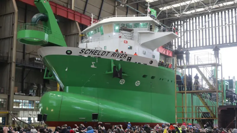 DEME’s two new trailing suction hopper dredgers are the first in the world to be able to run purely on LNG