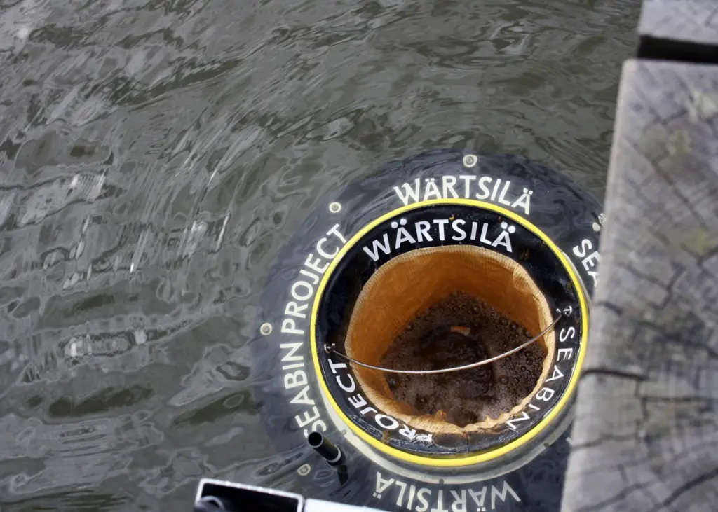 Northern Europe's first floating rubbish bin has been installed in Helsinki © Wärtsilä