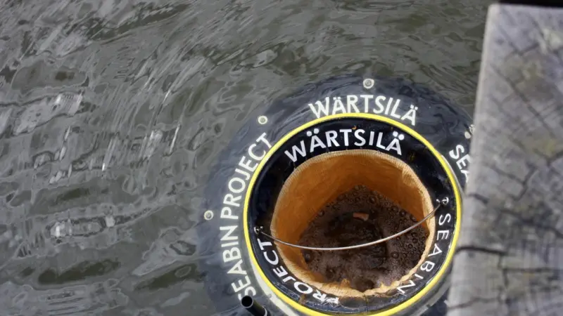 Northern Europe's first floating rubbish bin has been installed in Helsinki © Wärtsilä