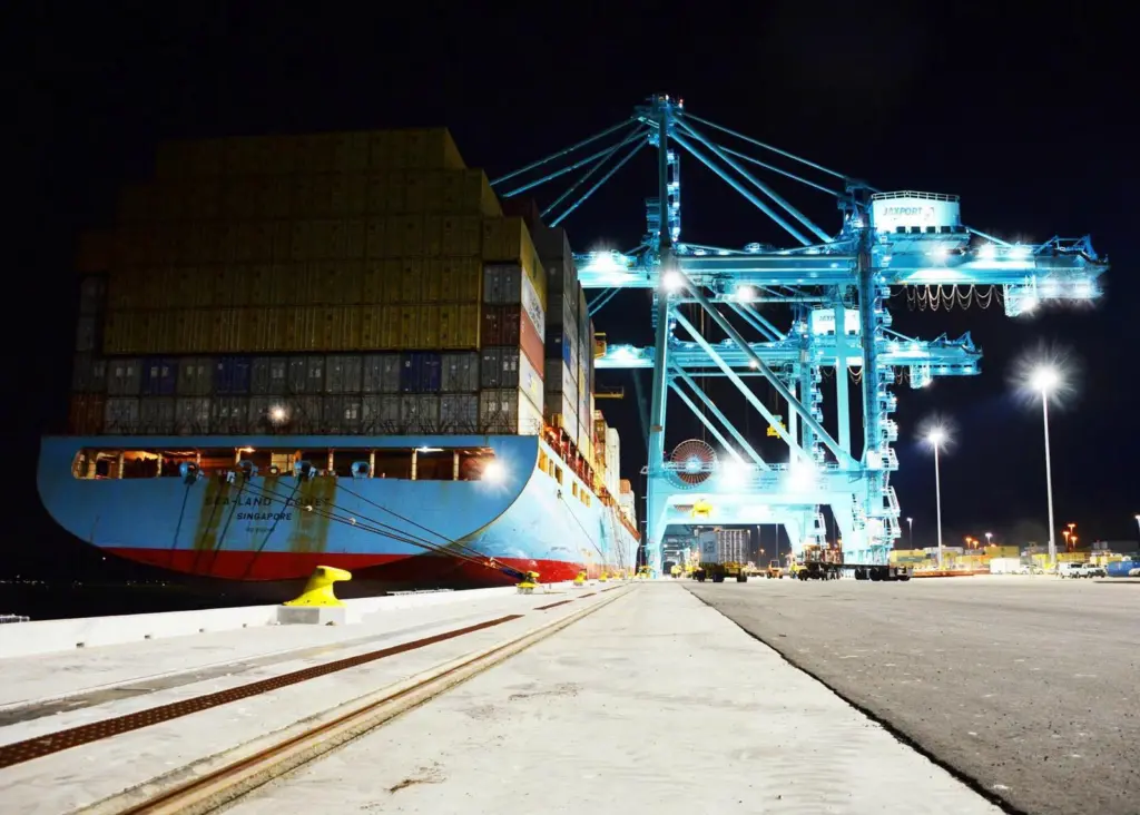 Smart option: The new LEDs at Jaxport’s Blount Island Marine Terminal have improved energy efficiency by 67%