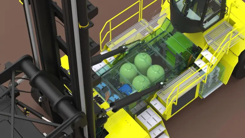 Birds-eye view of the truck