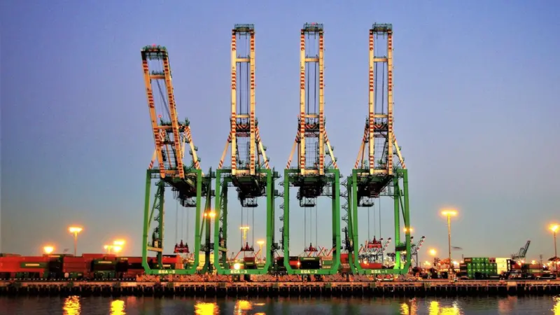 Imports shot up by 15% at the ports of Los Angeles, pictured, and Long Beach in California in July Photo: joey zanotti/flickr/CC BY 2.0