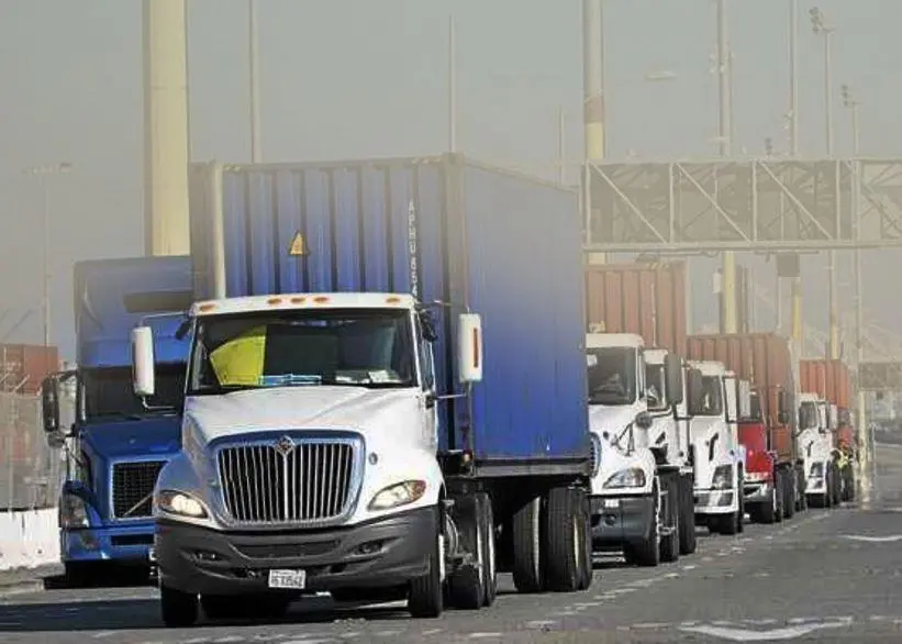 Trucks which move goods from the ports of Los Angeles and Long Beach, account for 33% of the state’s NOx emissions Photo: ACT Now LA
