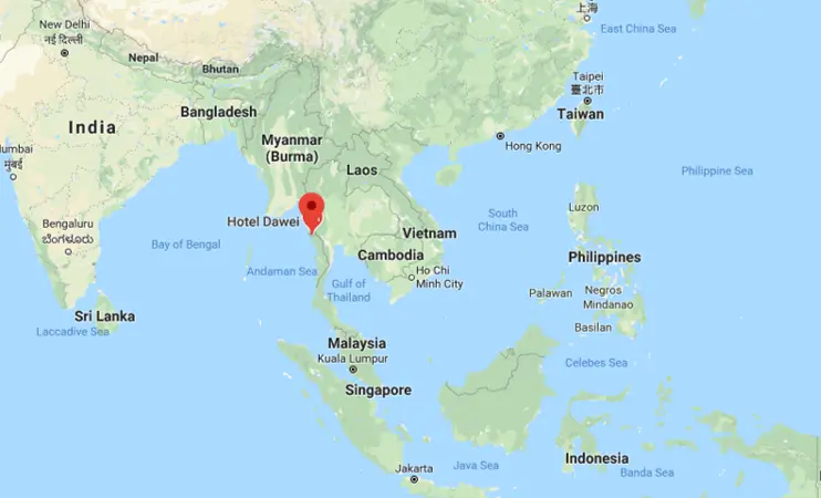 A screengrab of the location of Dawei. Image: Google Maps