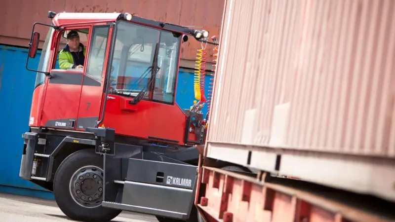 Kalmar's heavy-duty TR618i terminal tractors are designed specifically for ro-ro operations