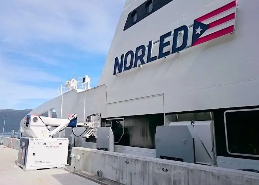 Cavotec MoorMaster automated mooring in action at Lavik ferry berth in Norway