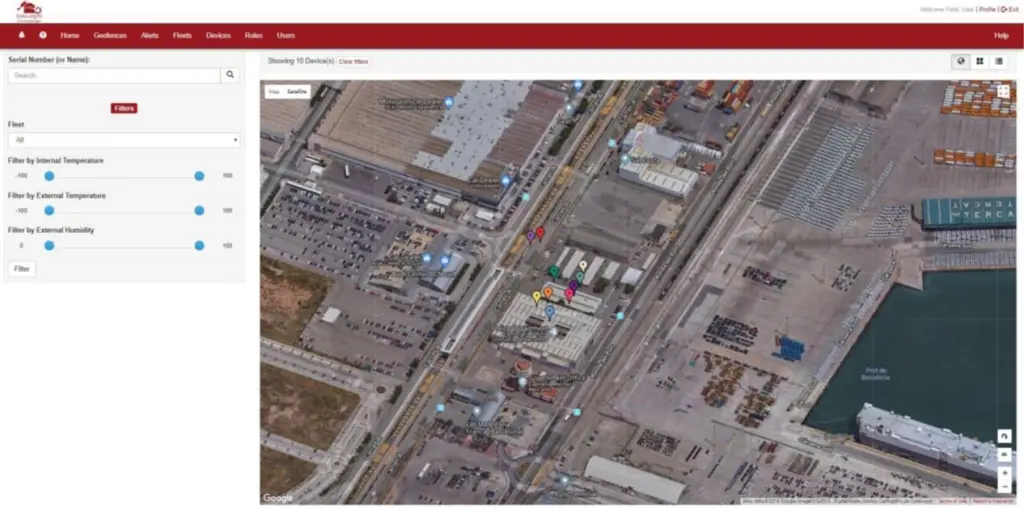 The DataLong16 user interface for asset-tracking