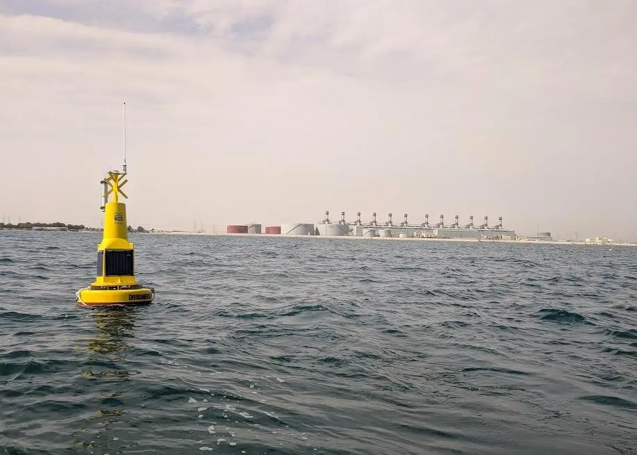 The buoys integrate a real time non-contact hydrocarbon sensor in the high visibility top frame design