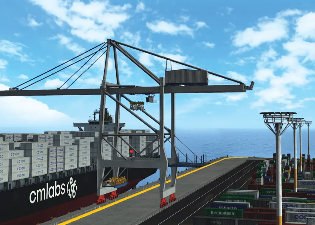 CM Labs has joined forces with ZPMC to develop simulation-based operator training for ZPMC’s remote desk-controlled STS cranes