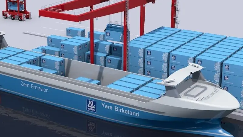 The remotely operated 'Yara Birkeland' aims to reduce 40,000 truck journeys in the region