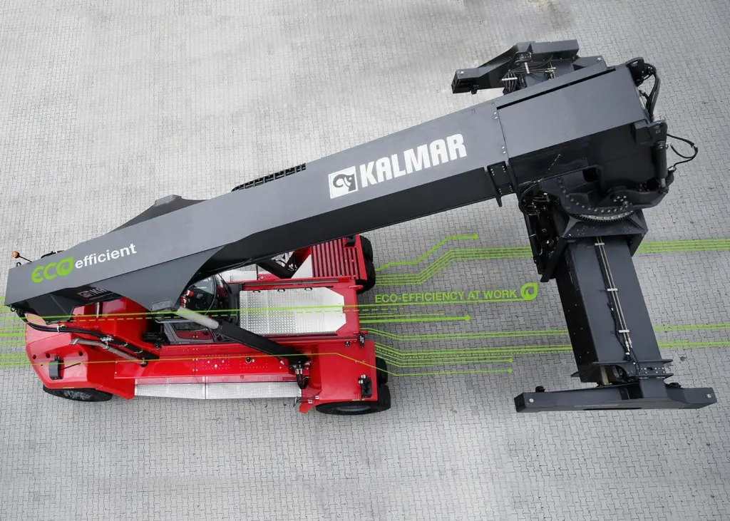 The Kalmar Eco Reachstacker is the first solution in Kalmar's new eco-efficient portfolio