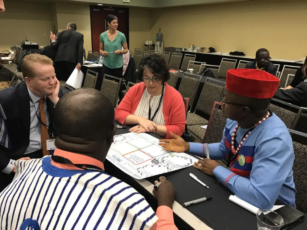 Delegates at the congress work on industry-specific mindmaps. Credit: Sprott Planning & Environment