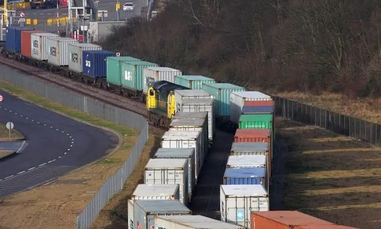 Rail containers at Felixstowe