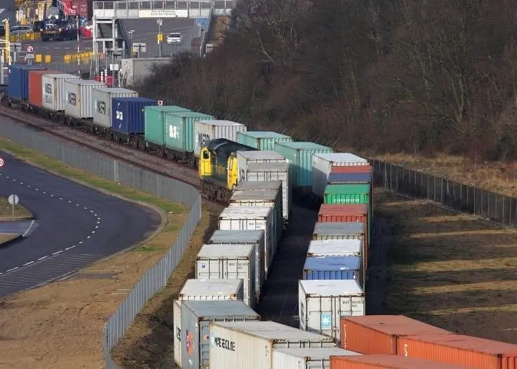 Rail containers at Felixstowe