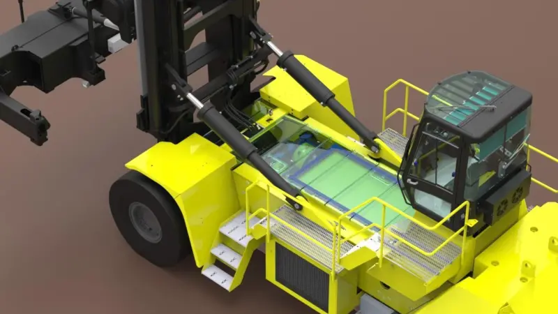 It is intended that the Hyster truck entering development will be fuelled by the Nuvera cell combined with a lithium-ion battery Photo: Hyster and CCI