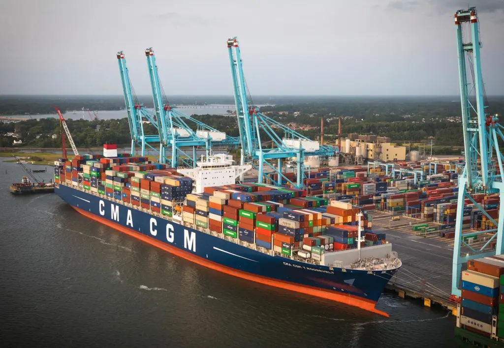 Aerial view of Port of Virginia.