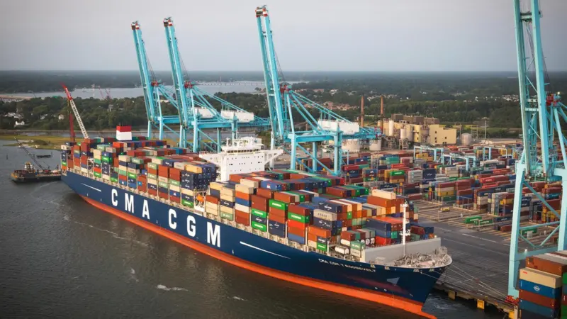 Aerial view of Port of Virginia.