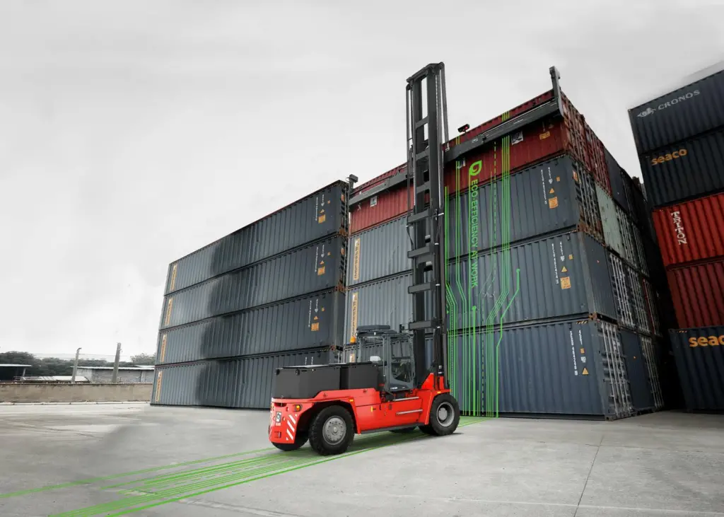 Kalmar has unveiled a new all-electric empty container handler Photo: Cargotec
